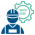 Illustration mit einem Arbeiter mit Helm