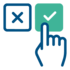 Illustration mit zwei Button und einer Hand