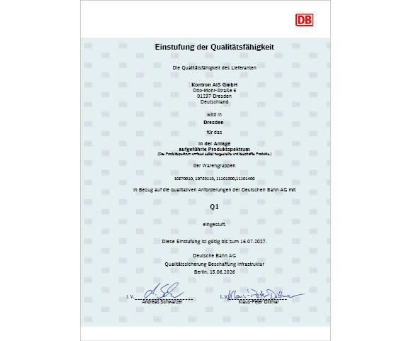 Deutsche Bahn Q1 Qualifikation
