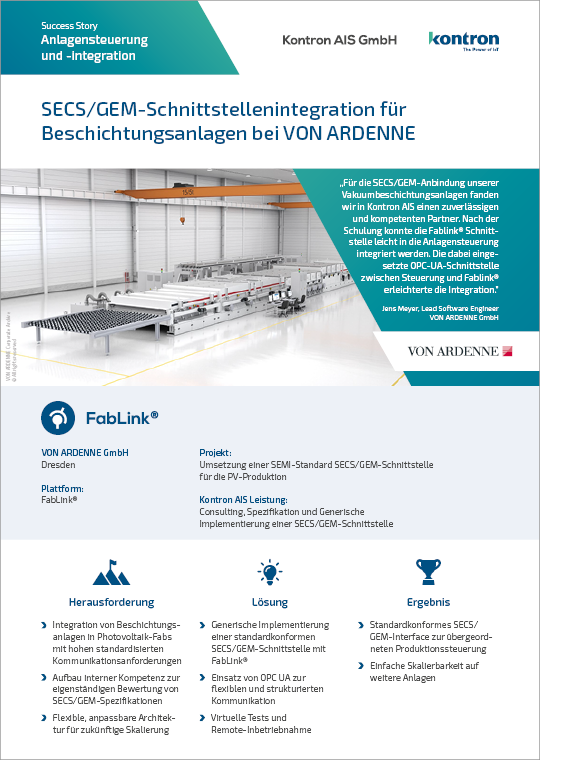 Deckblatt Success Story VON ARDENNE