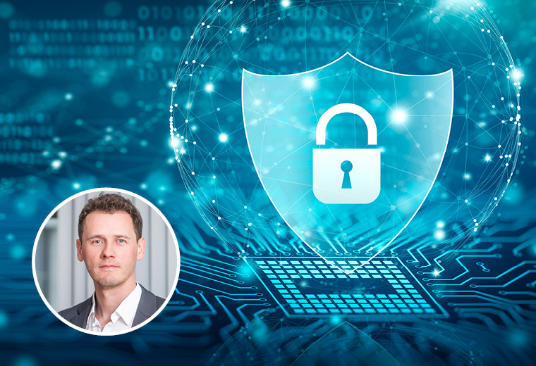 Cyber Security Zeichen mit Sicherheitsschloß