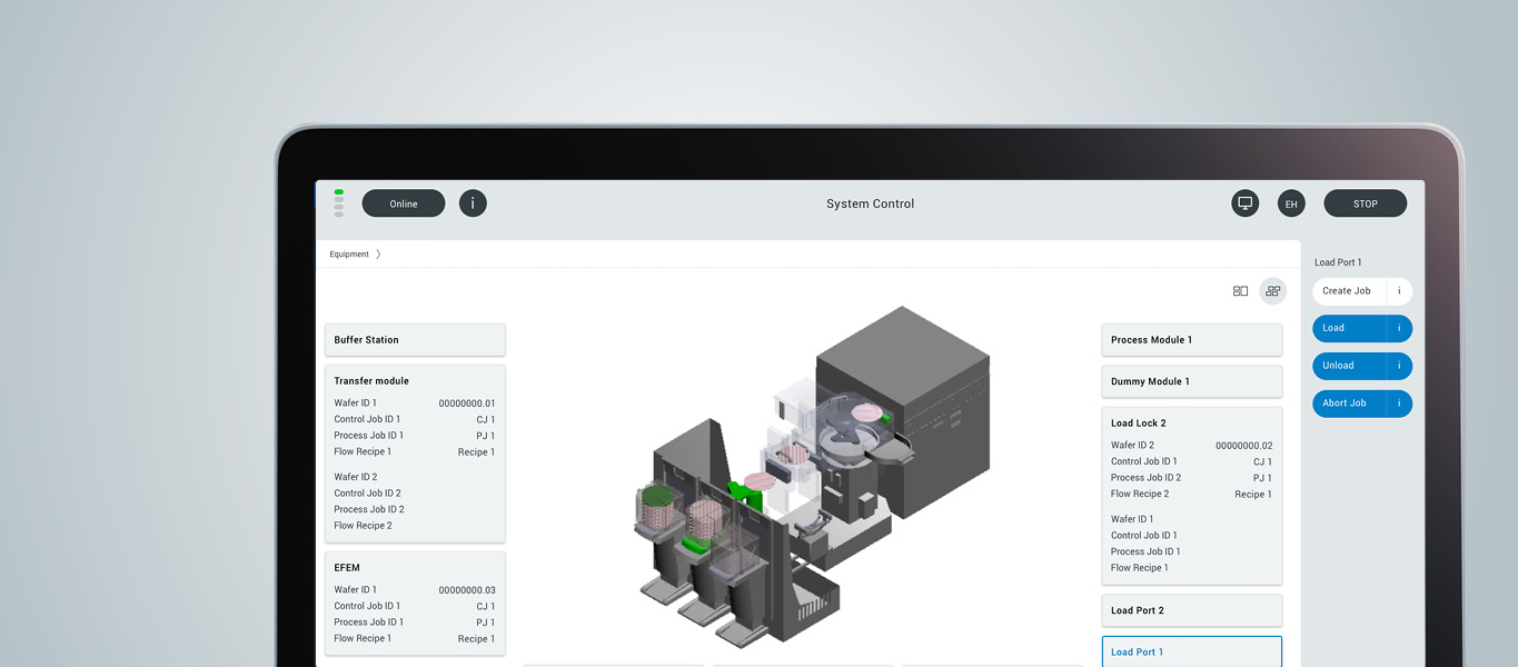 Nutzeroberfläche Anlagensteuerung ToolCommander Halbleiter