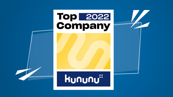 Grafik mit Siegel Kununu Top Company 2022